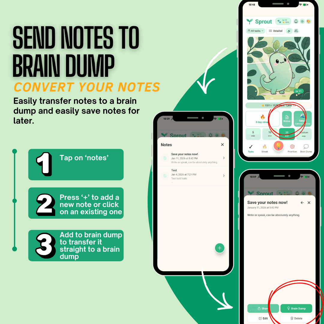 Convert Notes Into a Brain Dump