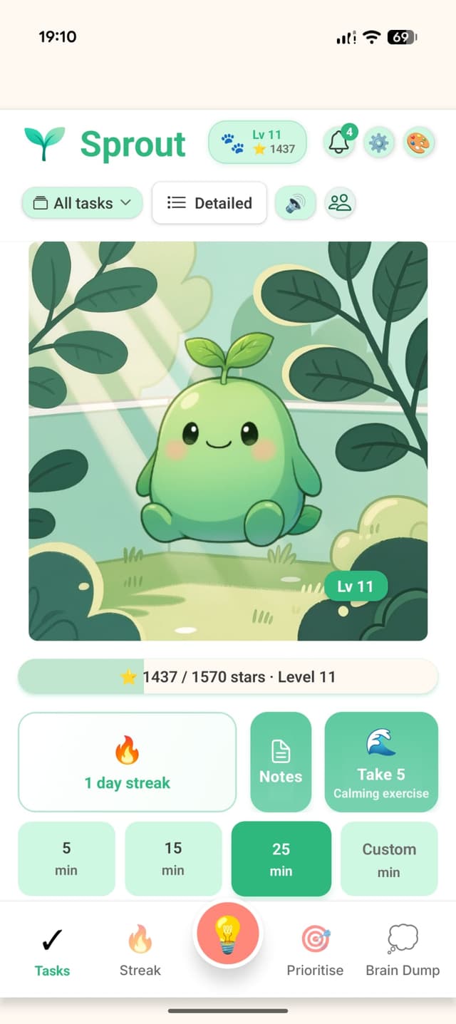 Sprout ADHD app screenshot