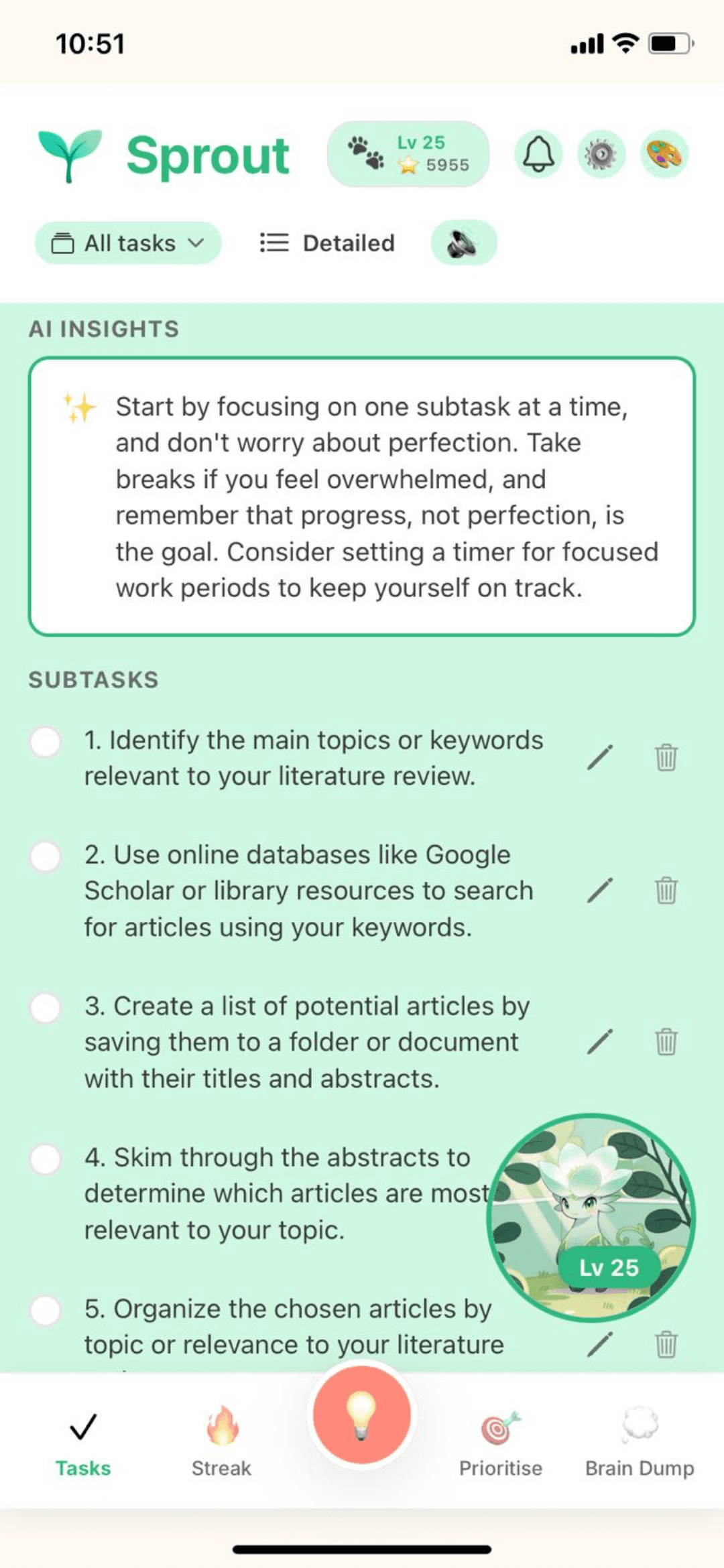Prioritise and let Sprout help